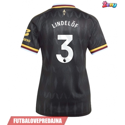 Lacne Ženy Futbalové dres Aston Villa Victor Lindelof #3 2026-27 Krátky Rukáv - Preč